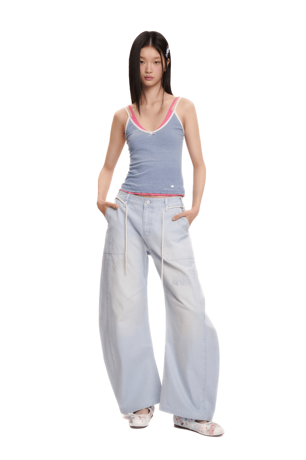 Detachable Rope Vintage Distressed Wide - Leg Pants - COPPING THREADS - MOROMORO