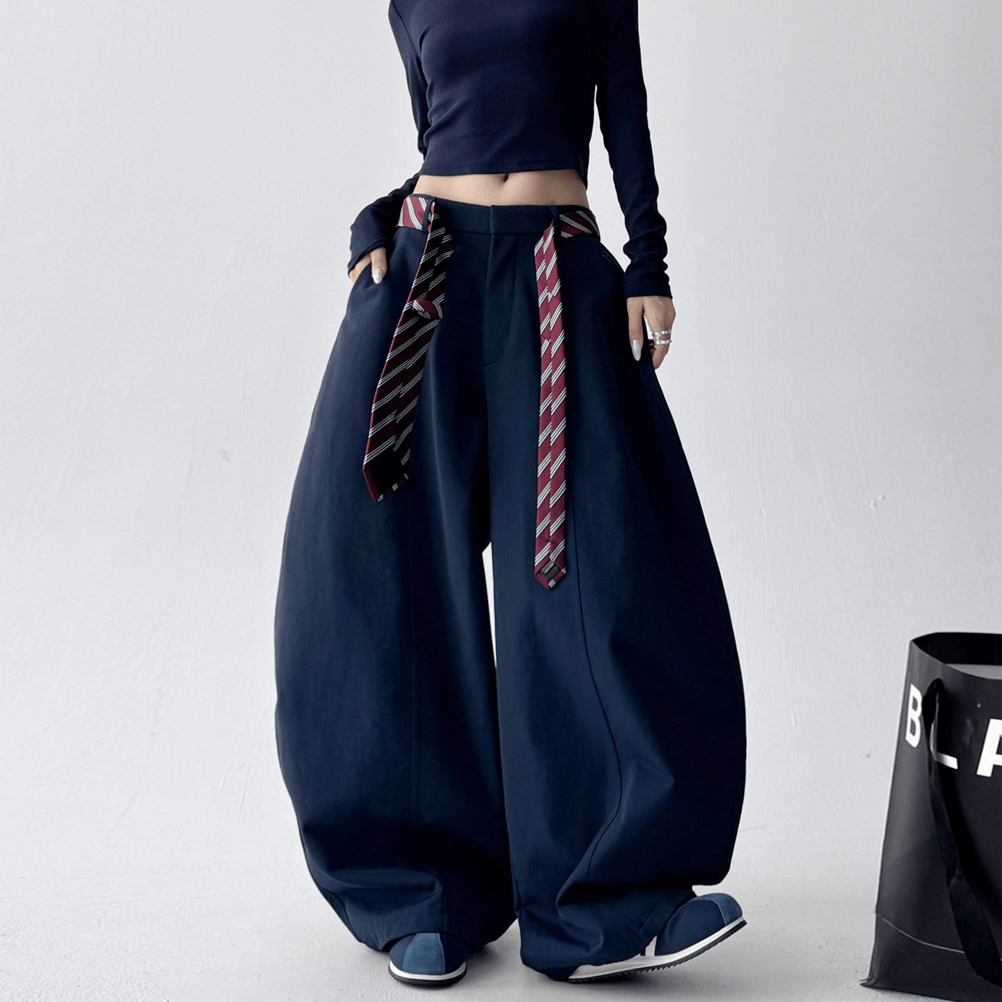 Detachable Tie Belt Wide - Leg Trousers - COPPING THREADS - CT Select
