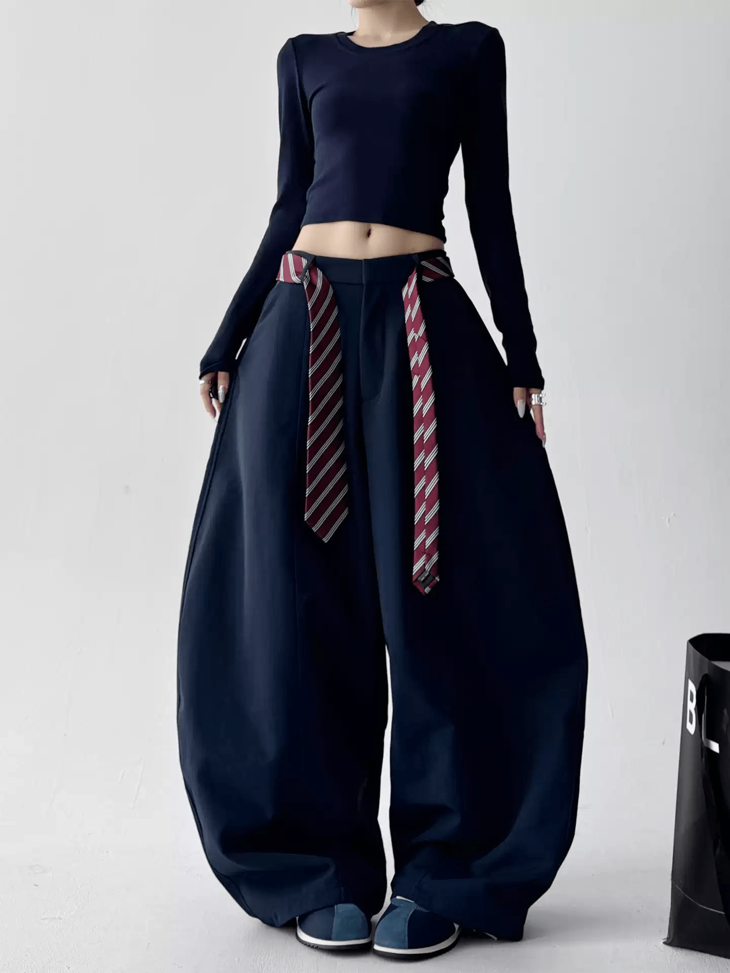Detachable Tie Belt Wide - Leg Trousers - COPPING THREADS - CT Select
