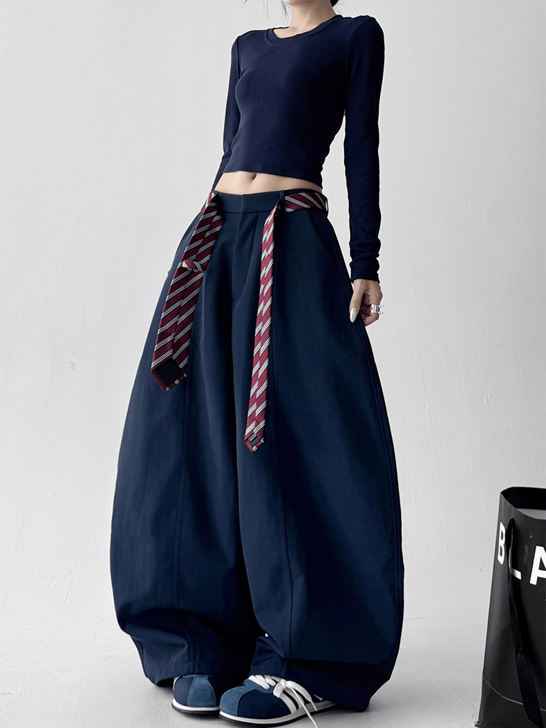 Detachable Tie Belt Wide - Leg Trousers - COPPING THREADS - CT Select
