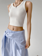 Detachable Tie Striped Wide‑Leg Pants - COPPING THREADS - CT Select