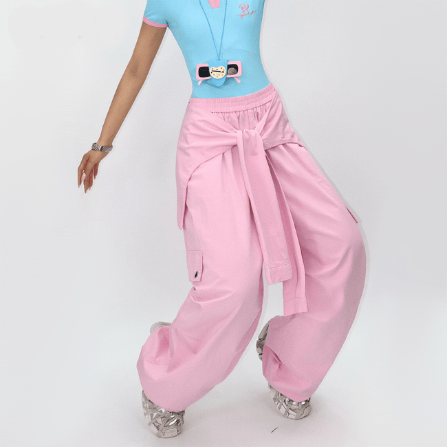 Detachable Tie - Waist Cargo Pants - COPPING THREADS - Yokuku Hover Image