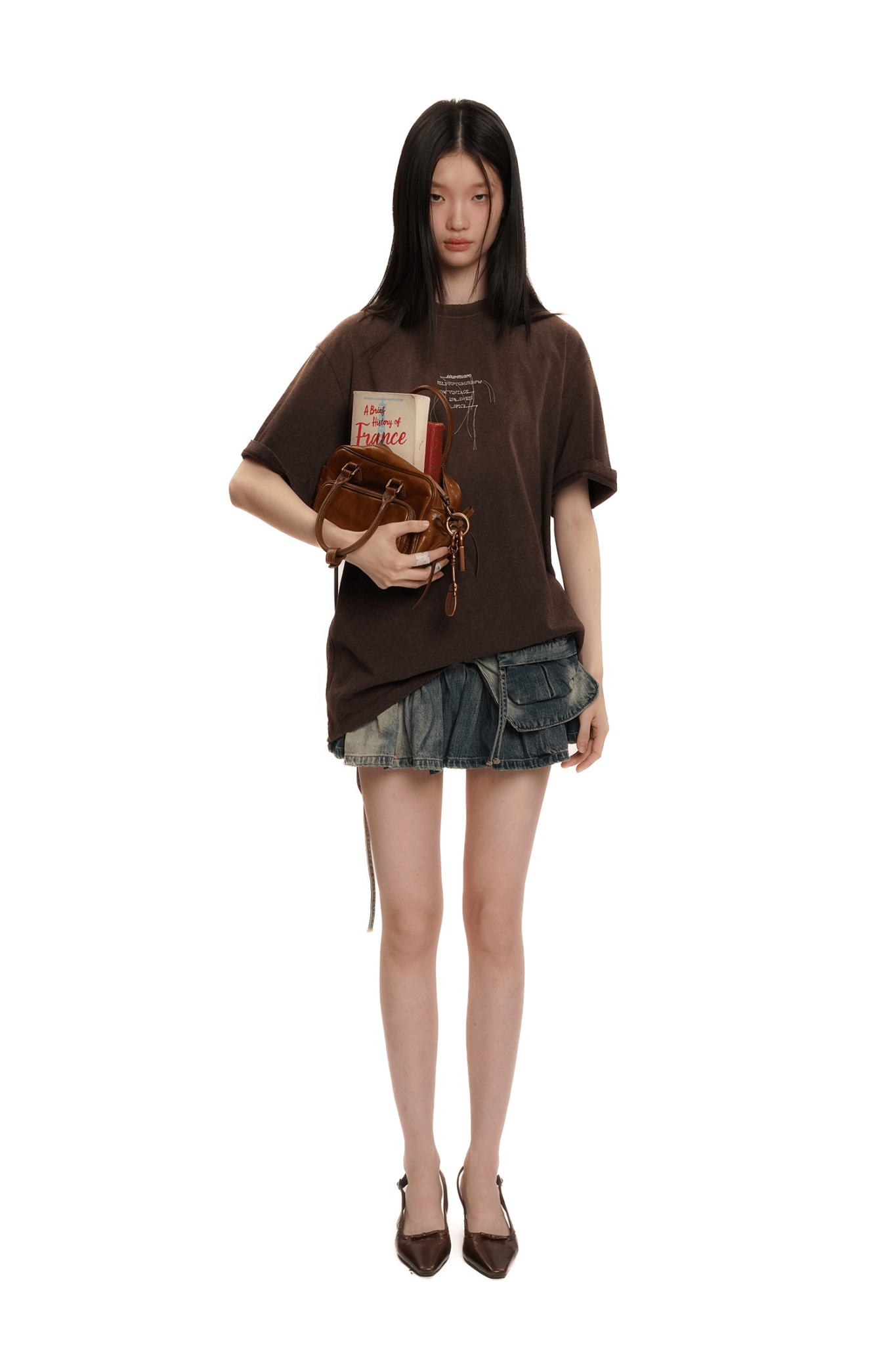 Detachable Utility Belt Vintage Pleated Denim Skirt - COPPING THREADS - MOROMORO