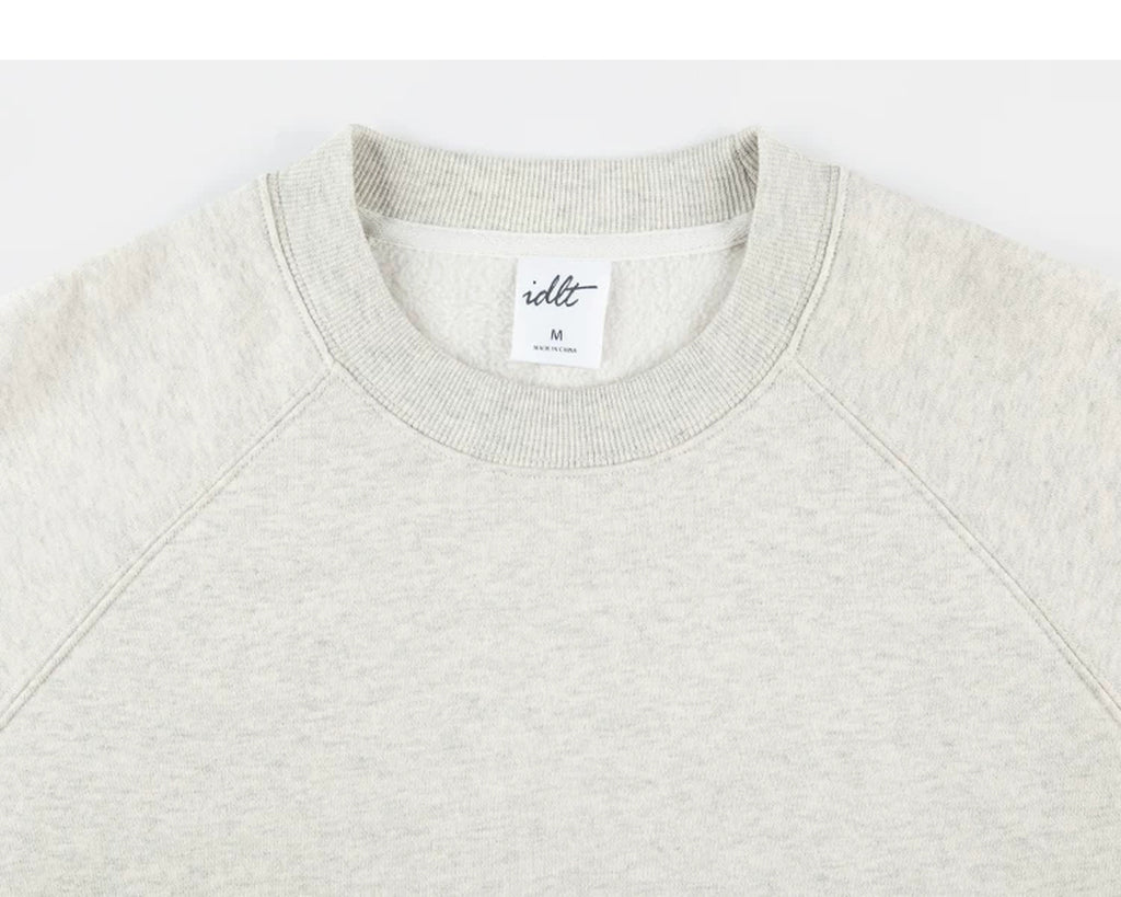 IDLT sweatshirt, cream crewneck.