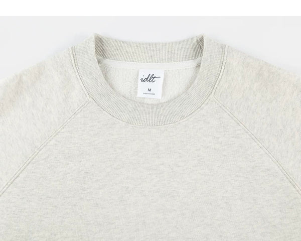 IDLT sweatshirt, cream crewneck.