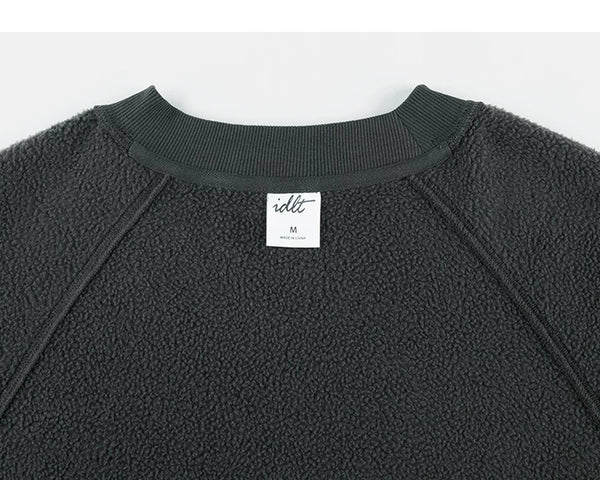 IDLT sweatshirt, dark green inner neckline and fleece.
