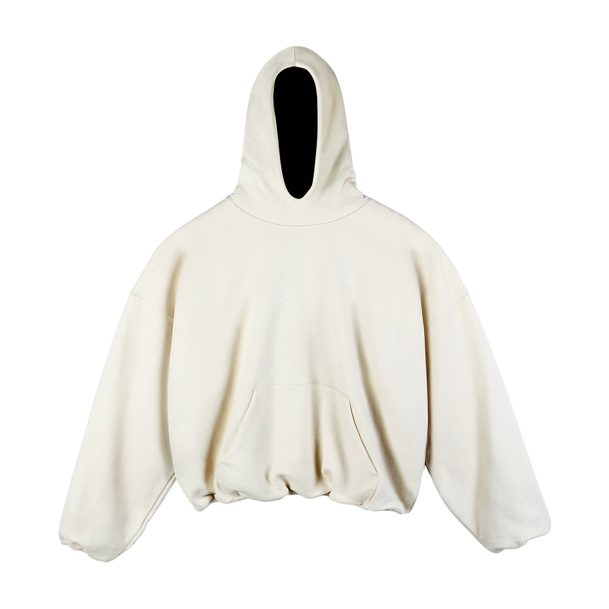 IDLT hoodie, cream front.