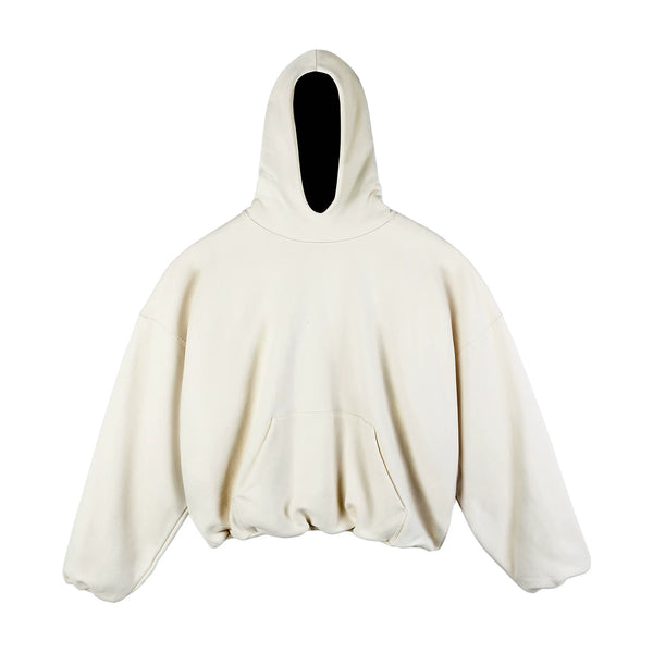 IDLT hoodie, cream front.