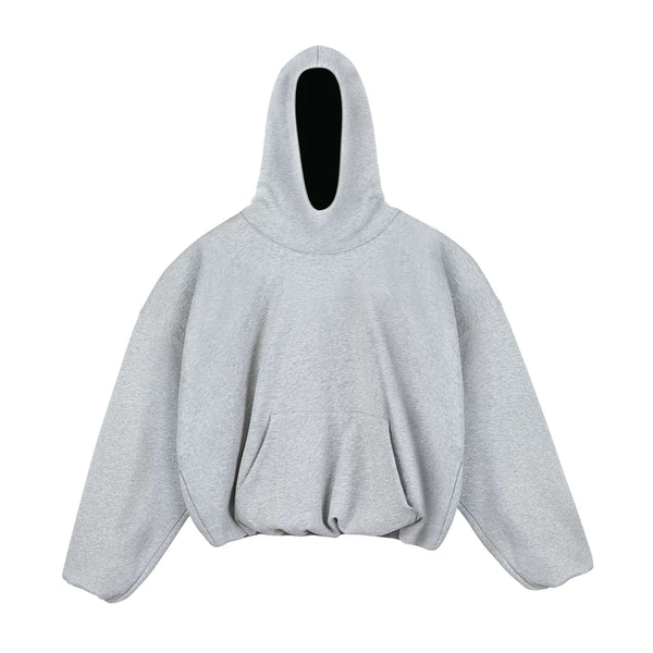 IDLT hoodie, heather gray front.