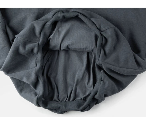 IDLT hoodie, blue gray inner seams.