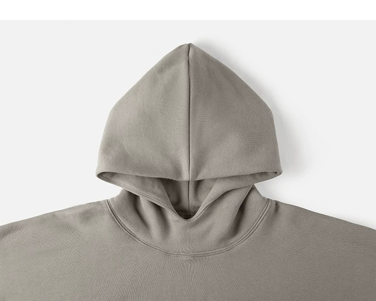 IDLT hoodie, beige hood and neckline.