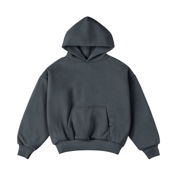 IDLT hoodie, dark gray front.