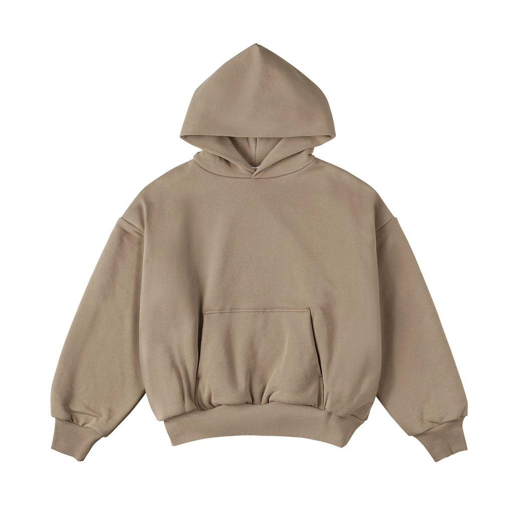 IDLT hoodie, beige front.