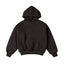 Cropped Double-Layer Hoodie, coffee brown front view.