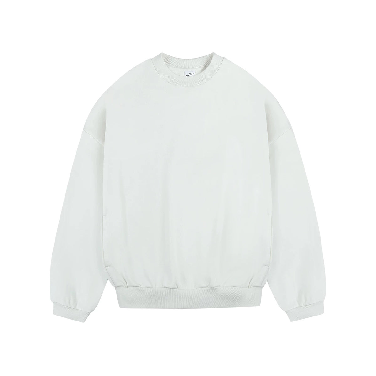 IDLT sweatshirt, white front.