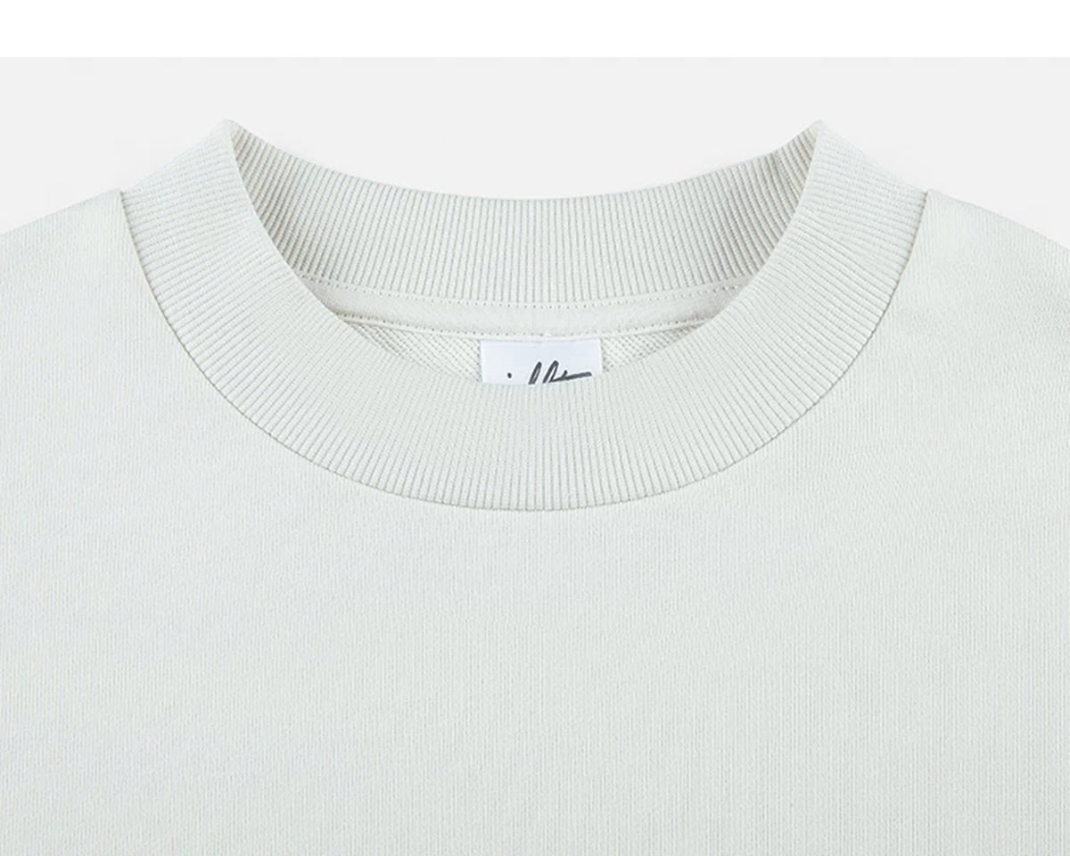IDLT sweatshirt, white crewneck.