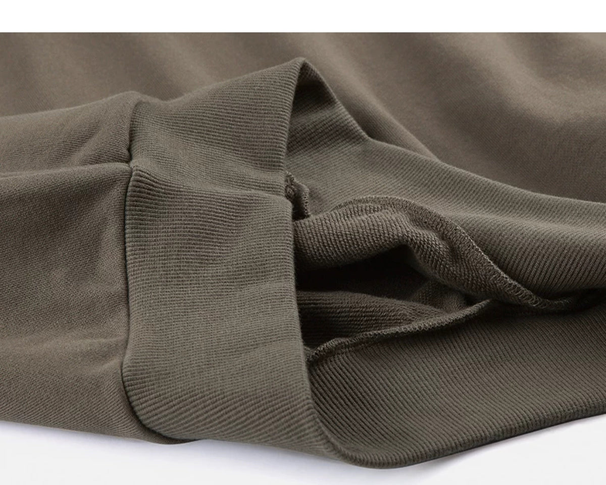 IDLT sweatshirt, brown ribbed hem.