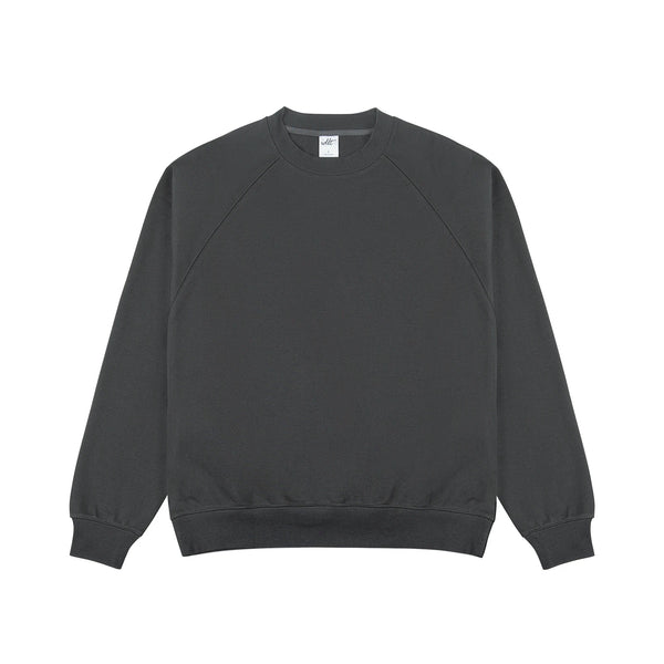IDLT raglan sweatshirt, dark gray front.