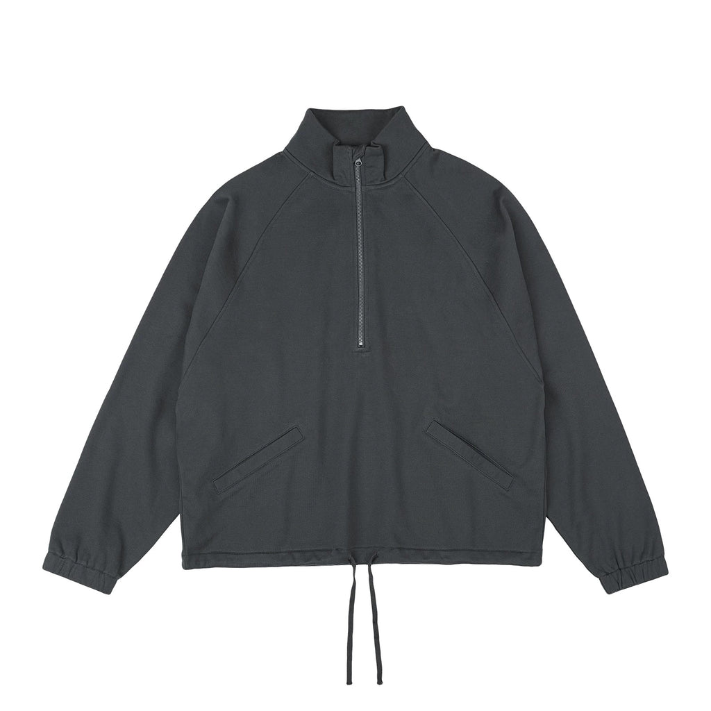 IDLT half zip sweatshirt, dark gray front.