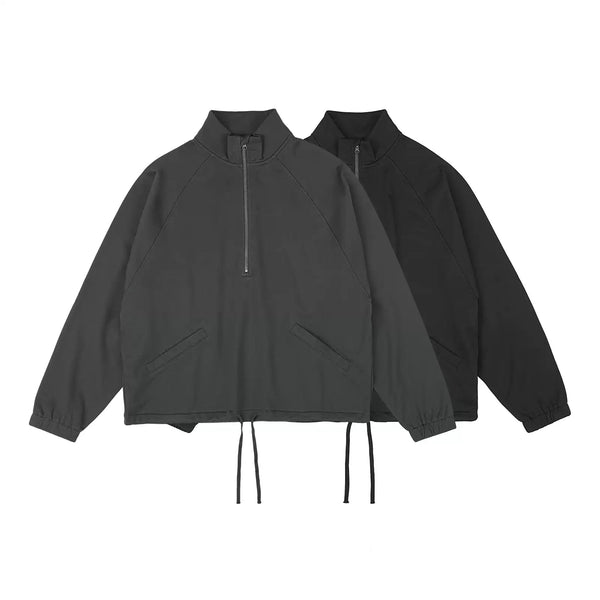 IDLT half zip sweatshirt, black and gray color lineup.
