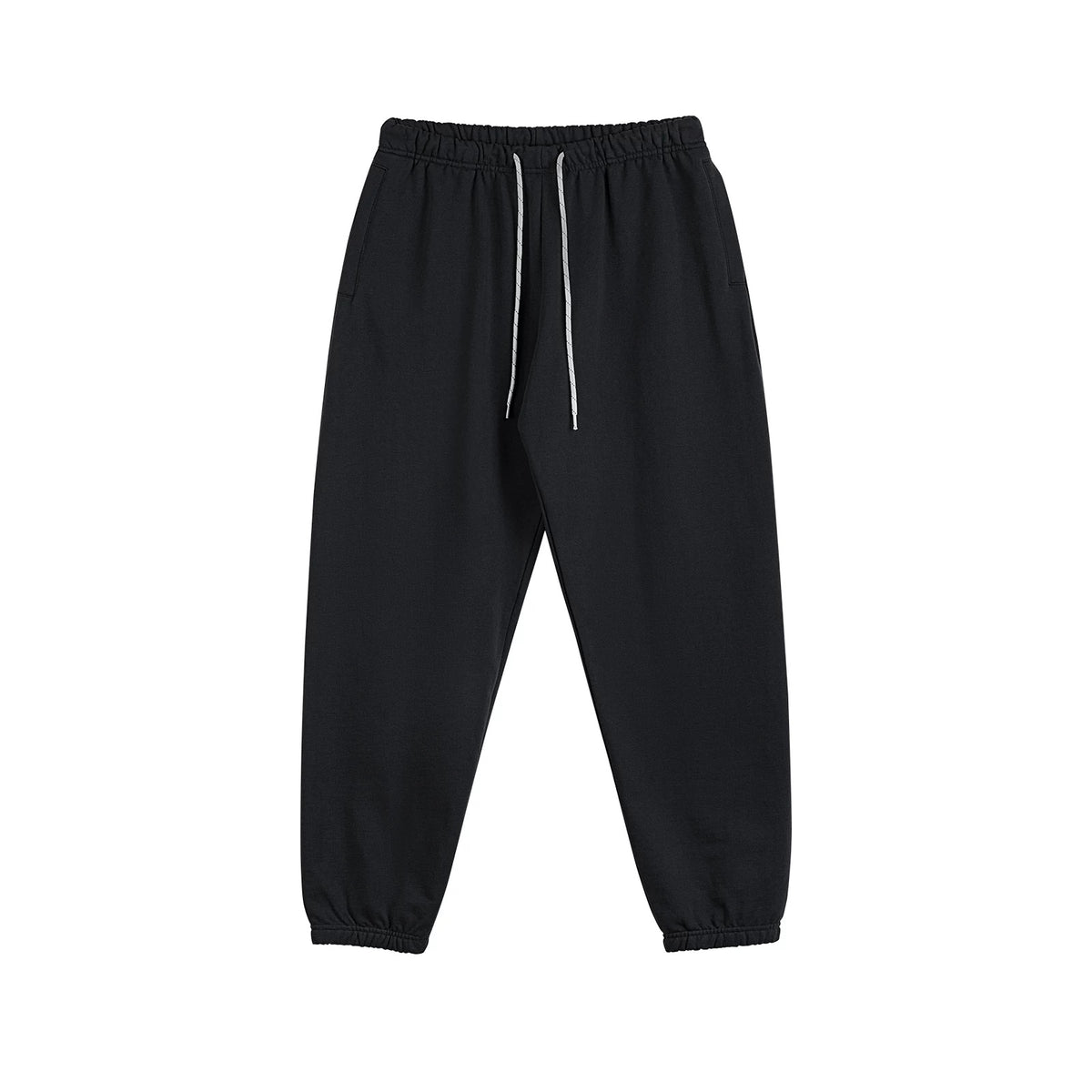 IDLT joggers, black front.