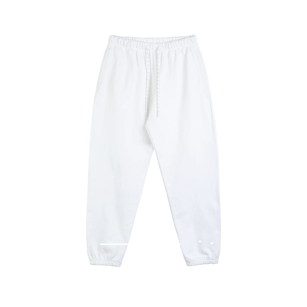 IDLT joggers, white front.
