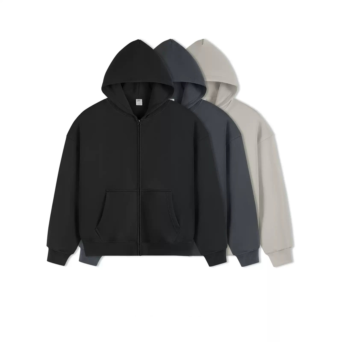 IDLT zip hoodie, color lineup.