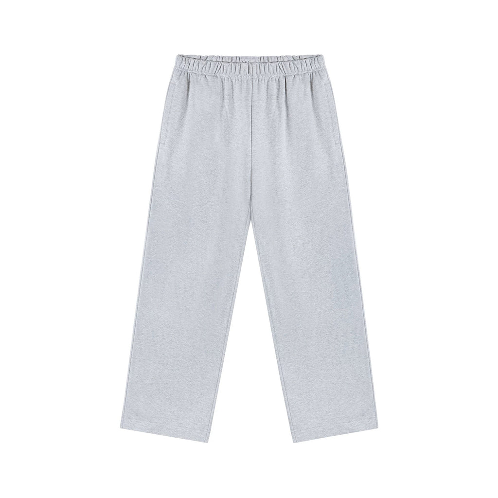 IDLT wide leg sweatpants, heather gray front.