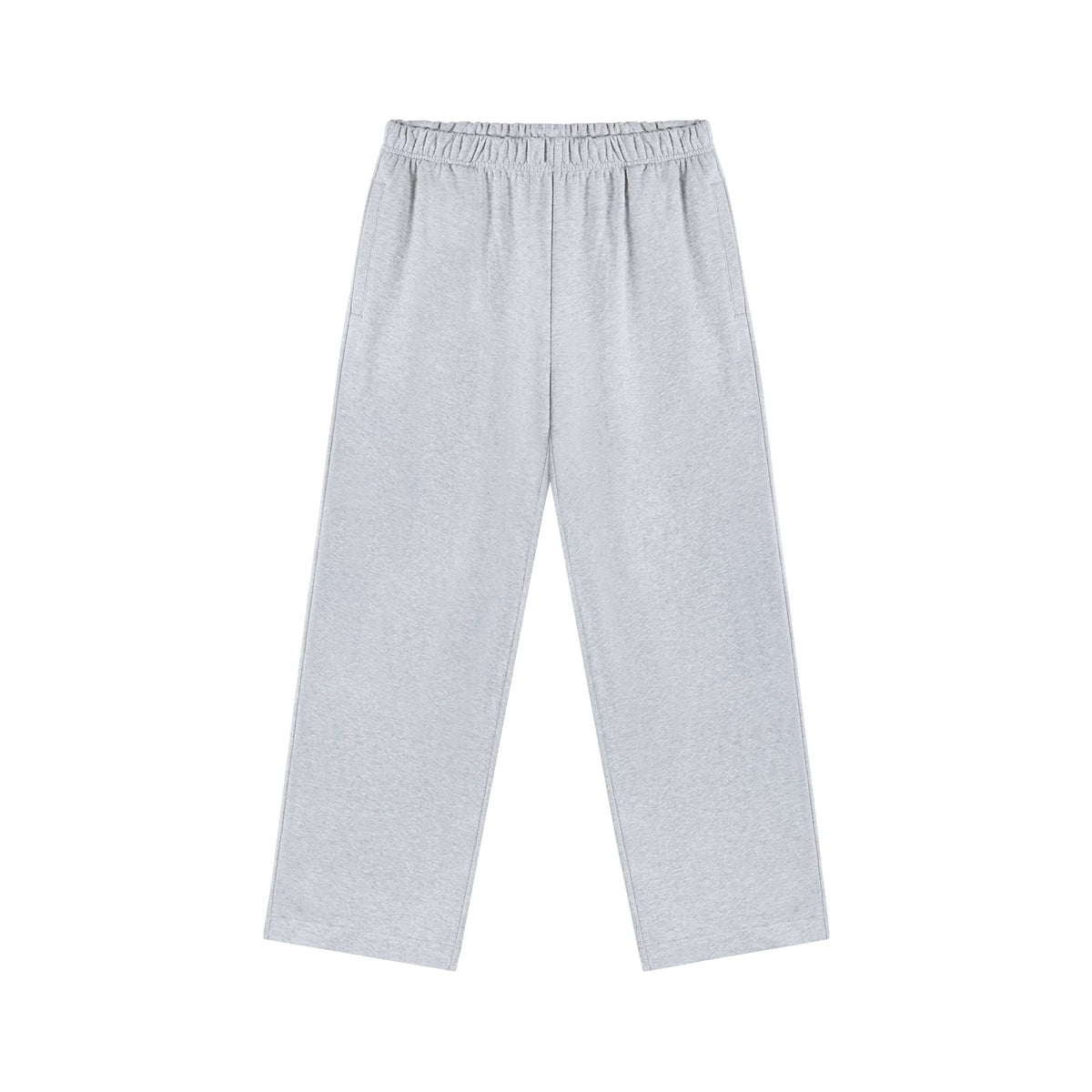IDLT wide leg sweatpants, heather gray front.