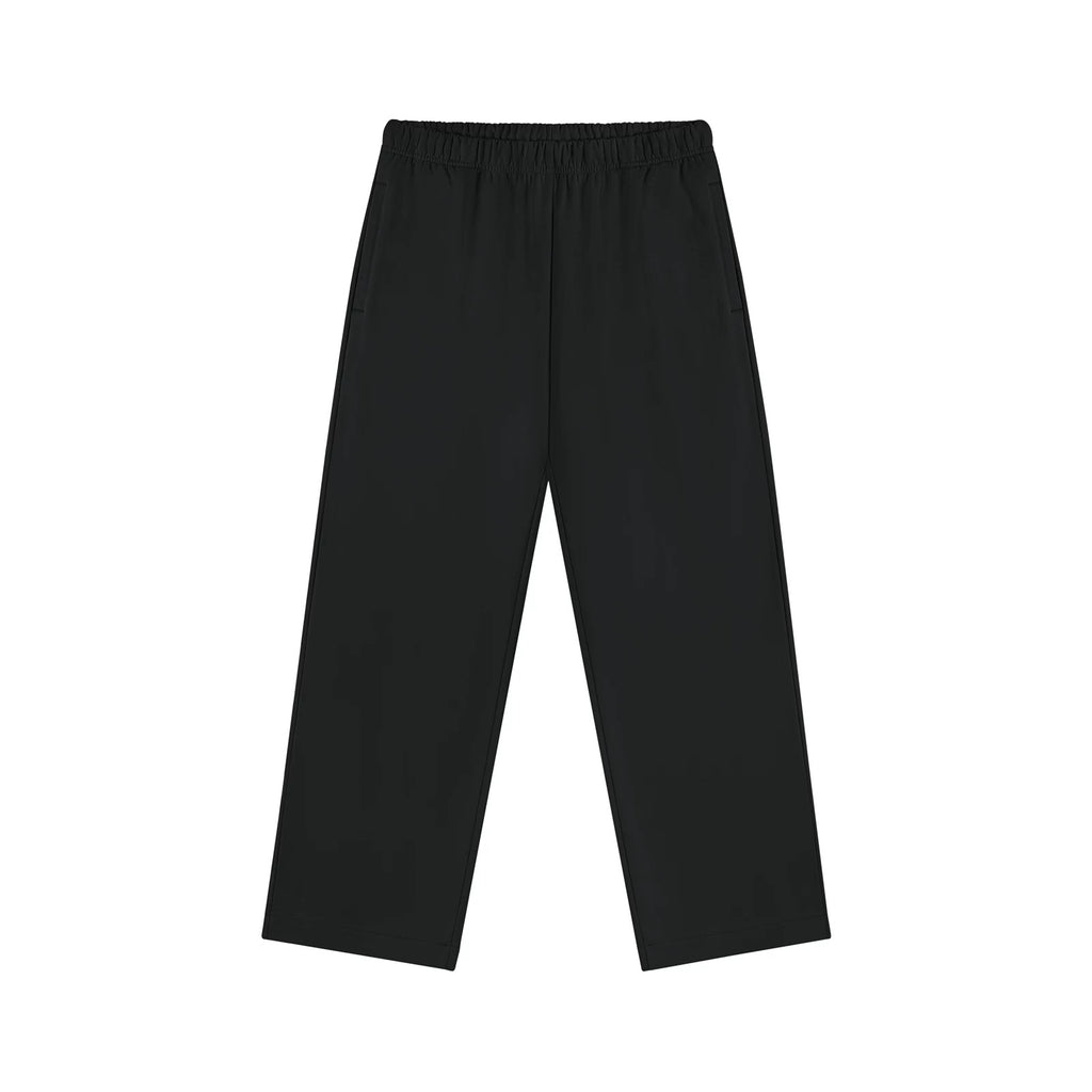 IDLT wide leg sweatpants, black front.
