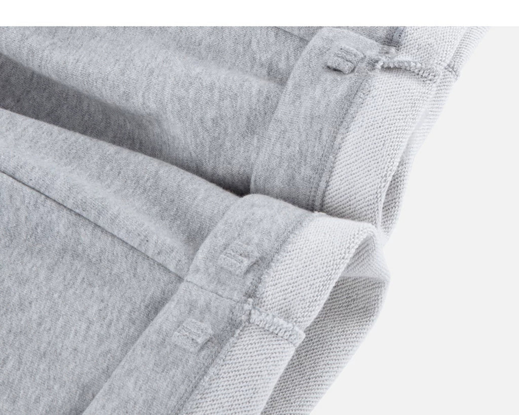 IDLT wide leg sweatpants, heather gray turned hems.