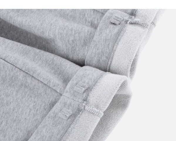 IDLT wide leg sweatpants, heather gray turned hems.