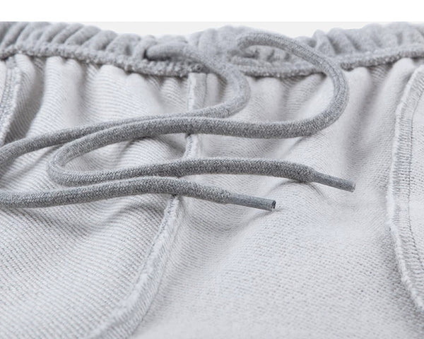 IDLT wide leg sweatpants, heather gray inner drawstring.