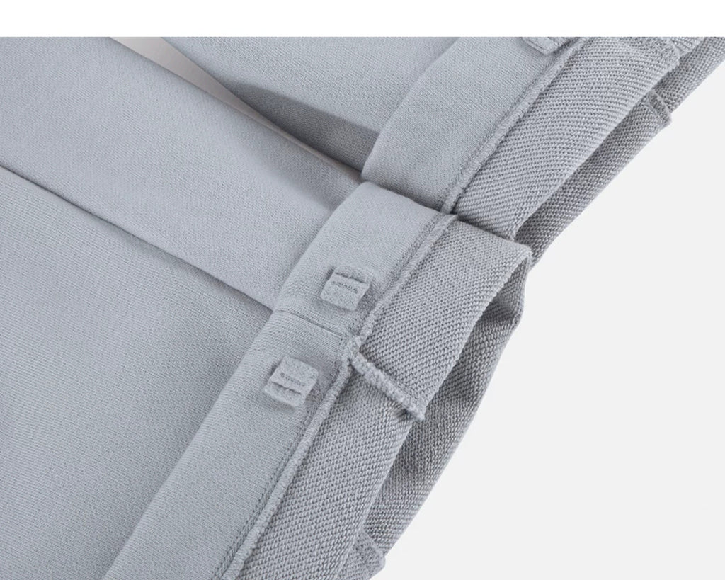 IDLT wide leg sweatpants, light gray turned hems.