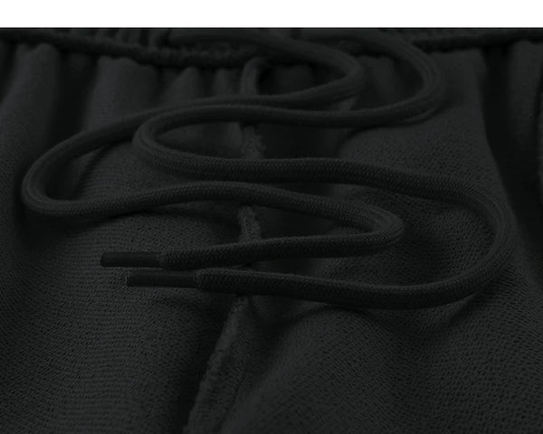 IDLT wide leg sweatpants, black inner drawstring.