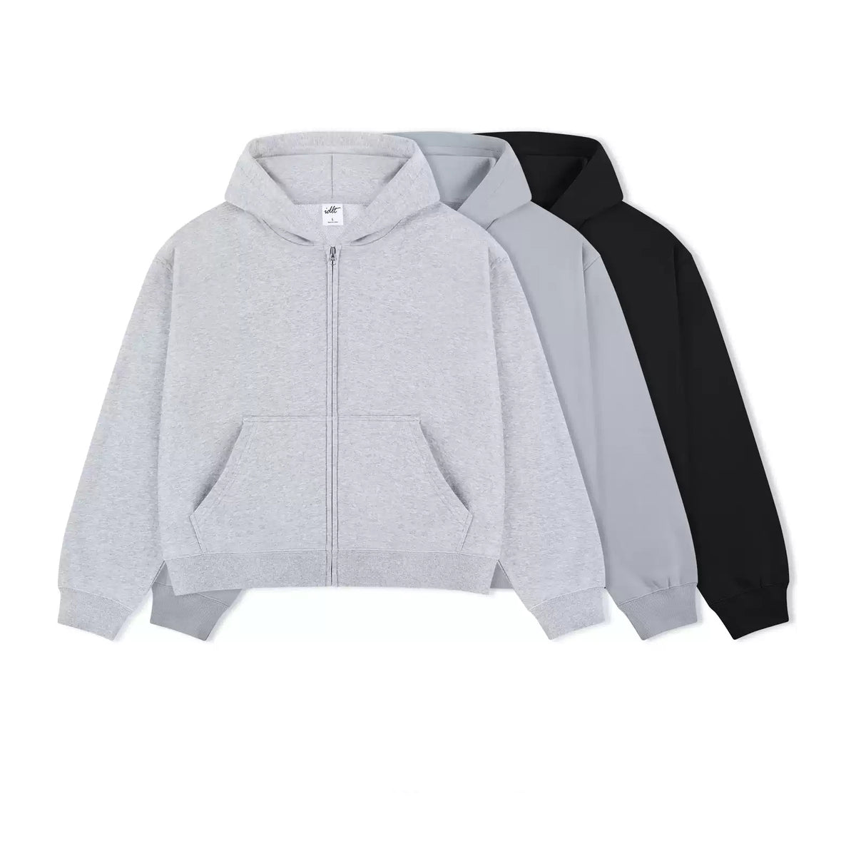 IDLT zip hoodie, color lineup.