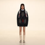 Diamond Pattern Crew Neck Knit Sweater - COPPING THREADS - MOROMORO