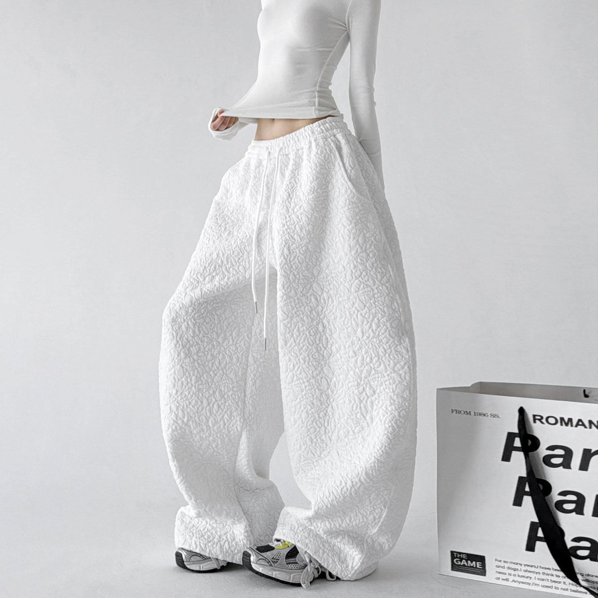 Diamond-Texture Balloon Sweatpants - CT66222 - COPPING THREADS - CT ORIGINALS