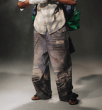 Digital Print Camouflage 3D Layered Faux Two - Piece Denim - COPPING THREADS - TRECLUB