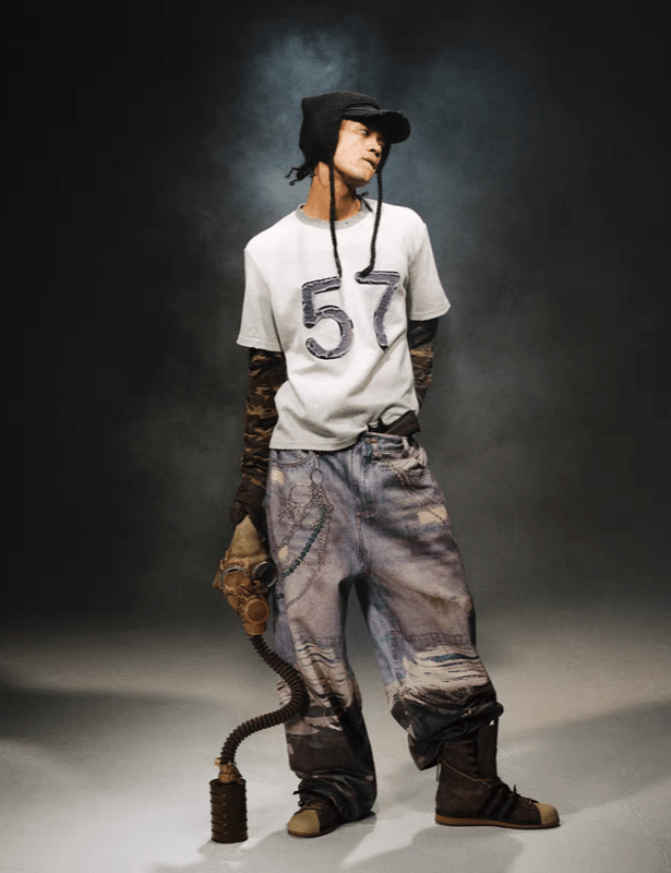 Digital Print Camouflage 3D Layered Faux Two - Piece Denim - COPPING THREADS - TRECLUB