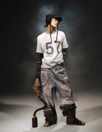 Digital Print Camouflage 3D Layered Faux Two - Piece Denim - COPPING THREADS - TRECLUB