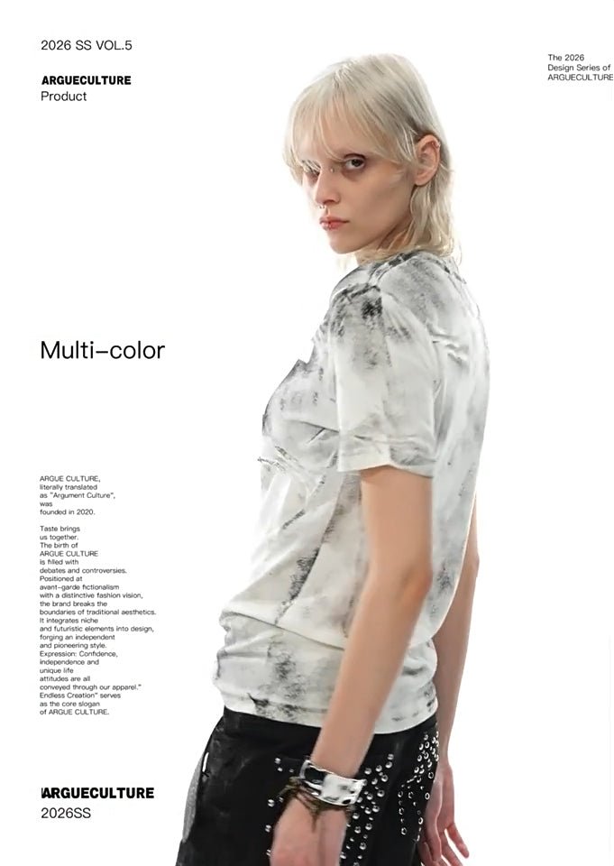 Distressed Cross Studded Fitted T-Shirt - COPPING THREADS - Argue Culture