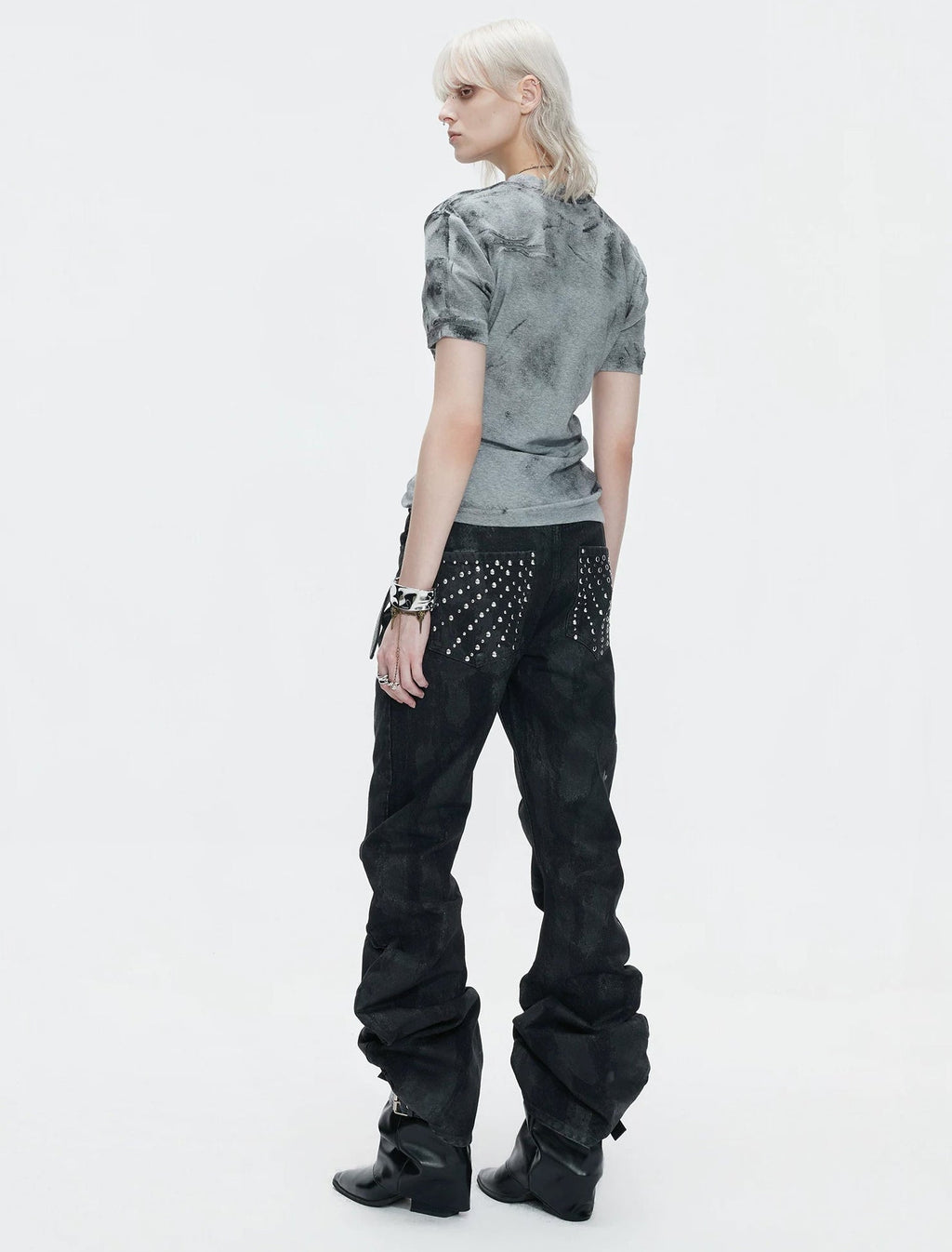 Distressed Cross Studded Fitted T-Shirt - COPPING THREADS - Argue Culture