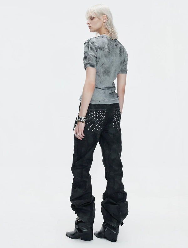 Distressed Cross Studded Fitted T-Shirt - COPPING THREADS - Argue Culture