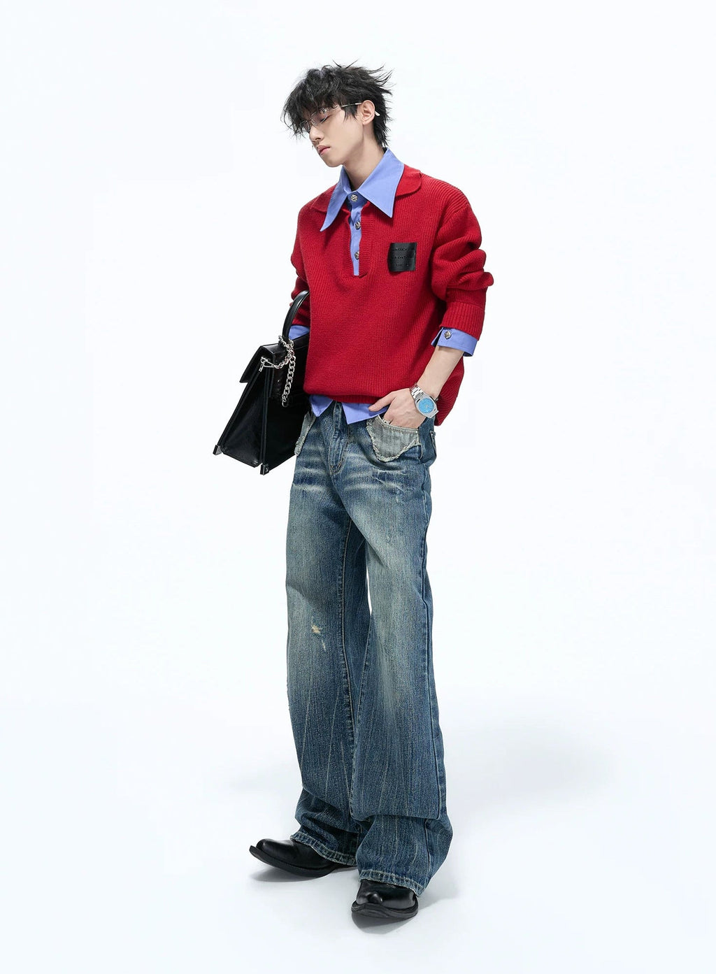 Distressed Flared Jeans - COPPING THREADS - Argue Culture