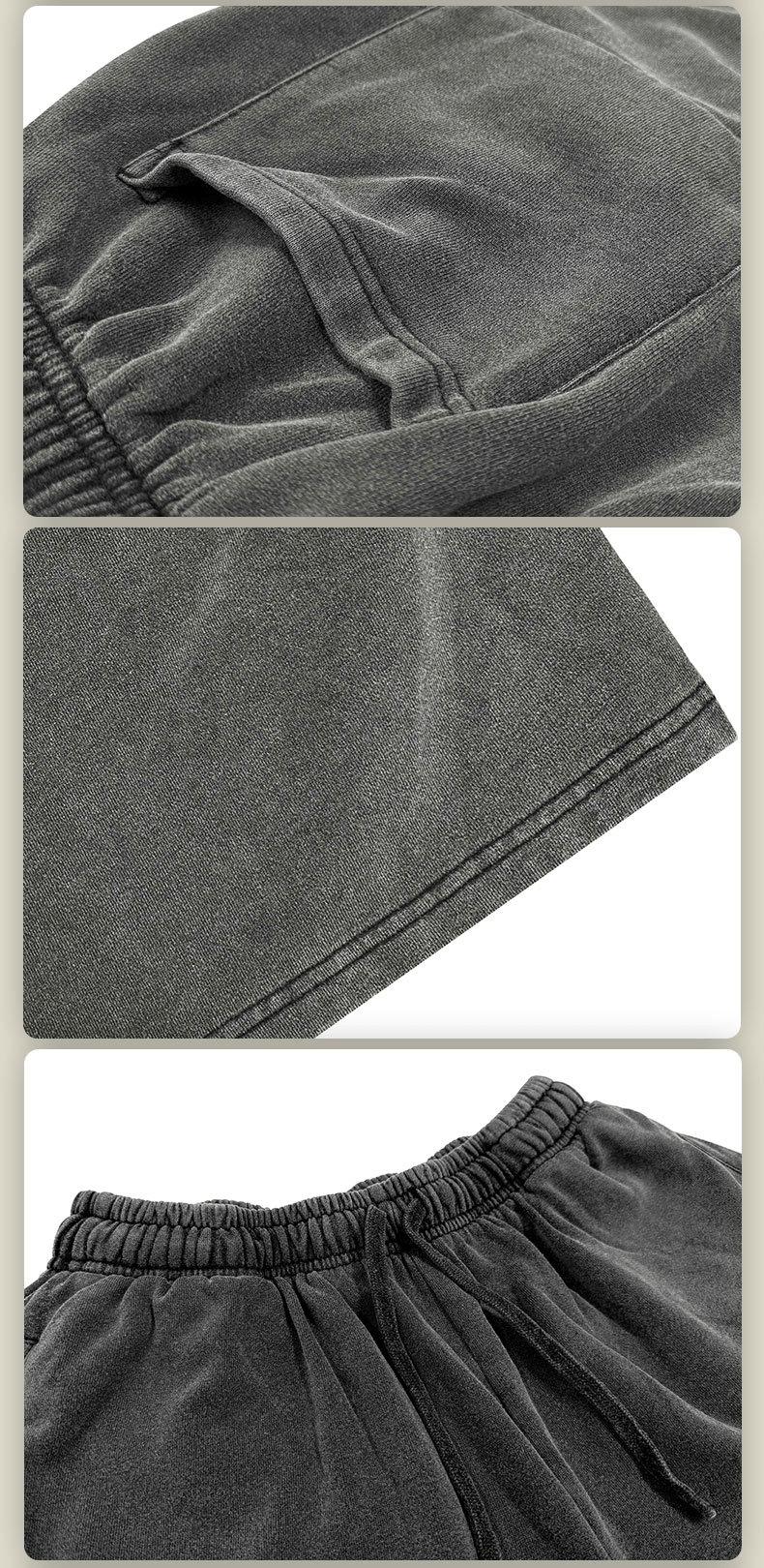 Distressed Fuzzy Snow Wash Vintage Shorts - COPPING THREADS - CT Basics