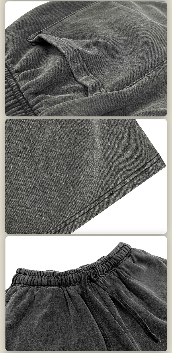 Distressed Fuzzy Snow Wash Vintage Shorts - COPPING THREADS - CT Basics