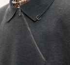 Distressed Hem Zipper Knit Polo Tee - COPPING THREADS - ArguE CulturE
