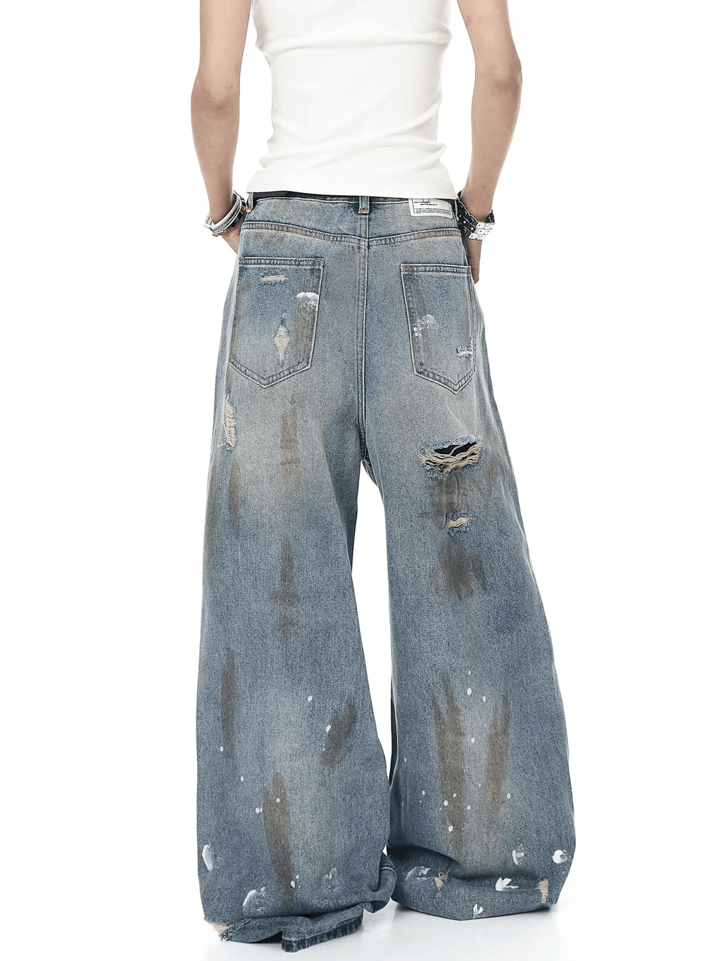 Distressed Paint - Splatter Flared Jeans - COPPING THREADS - CT Select