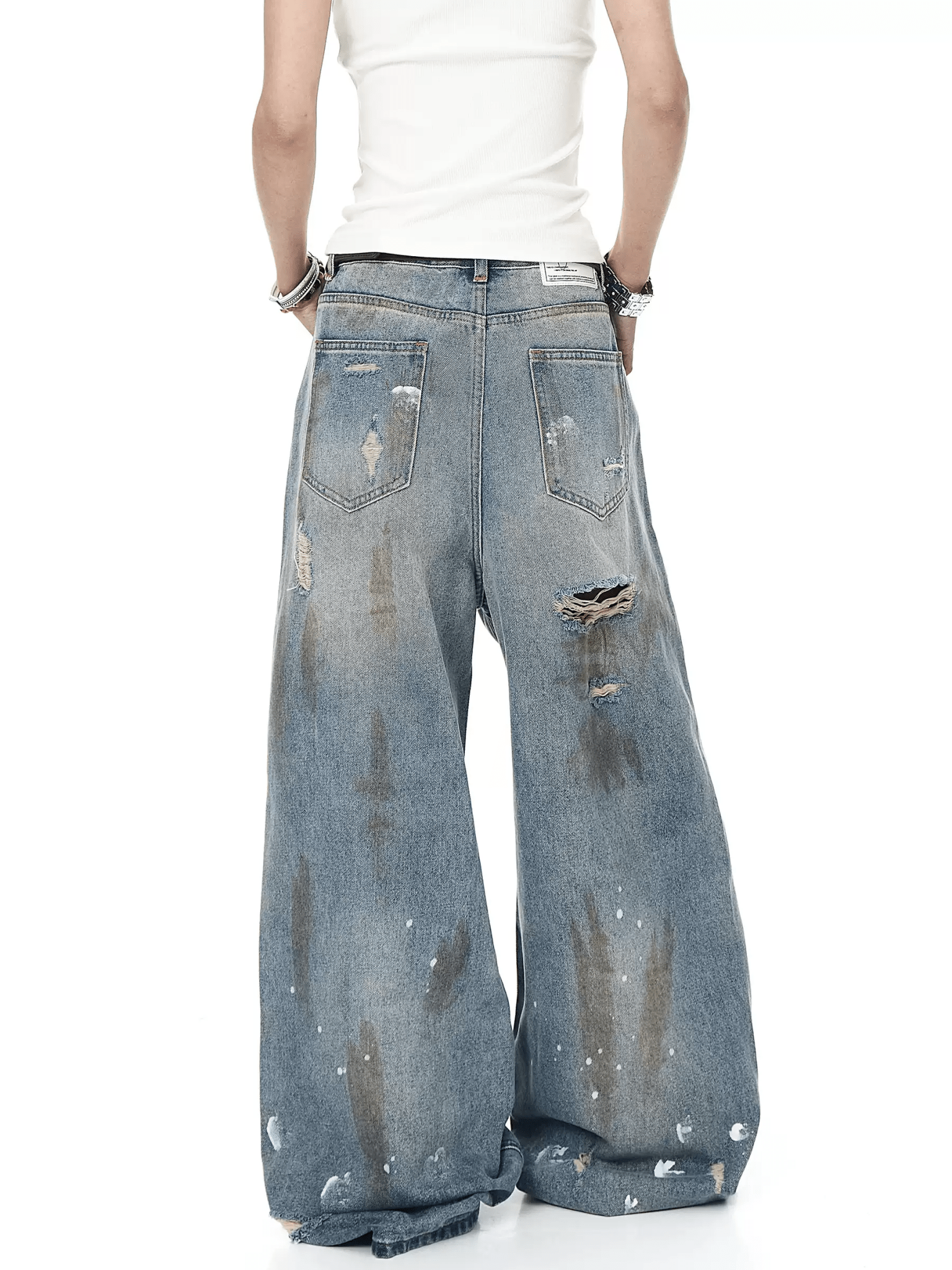Distressed Paint - Splatter Flared Jeans - COPPING THREADS - CT Select